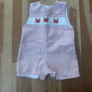 Crab Embroidered Baby Romper